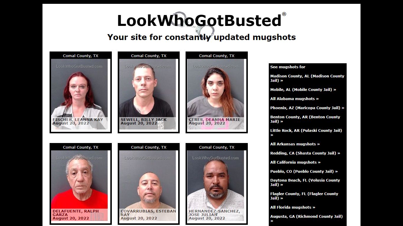 LookWhoGotBusted.com » Comal County, TX